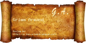Grimm Armand névjegykártya
